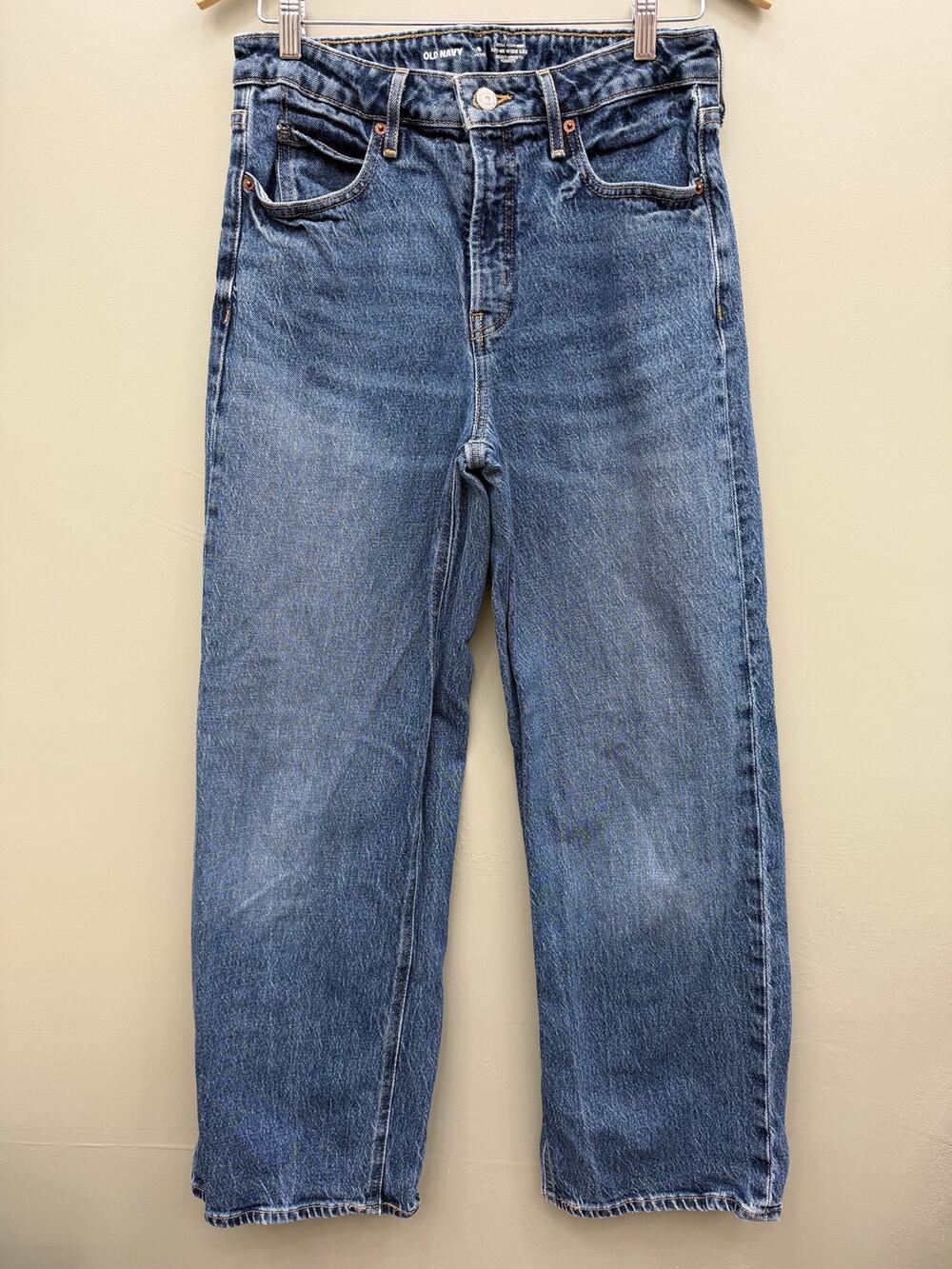 Old Navy Extra High-Rise Sky-Hi Wide-Leg Jeans Size 8 Petite